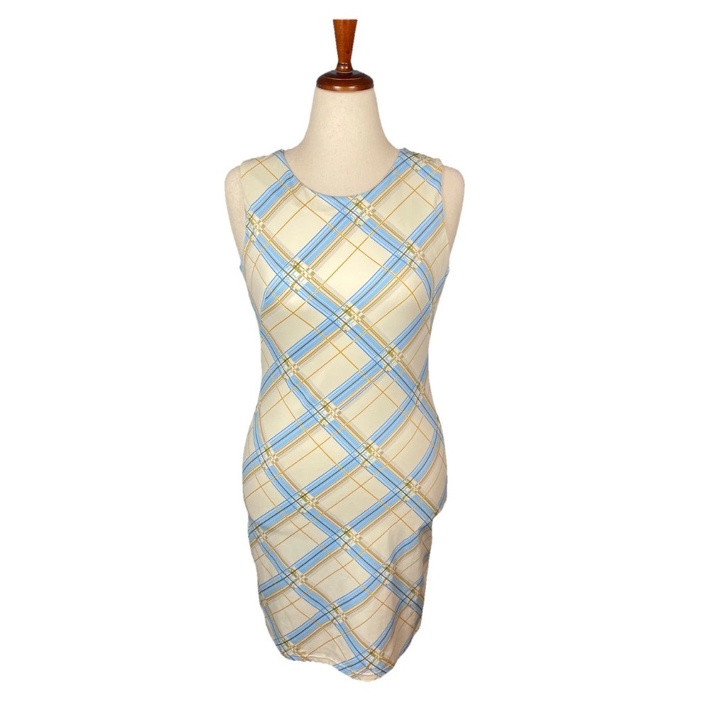 J McLaughlin Sheath Dress Sleeveless Catalina Cloth Stretch Size Small Nautical